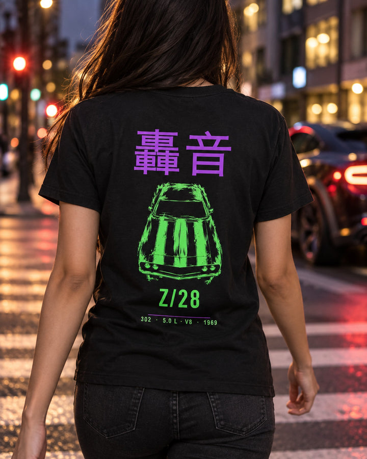 Z/28 302 Full-Back Graphic Tee T-Shirt Black worn hero