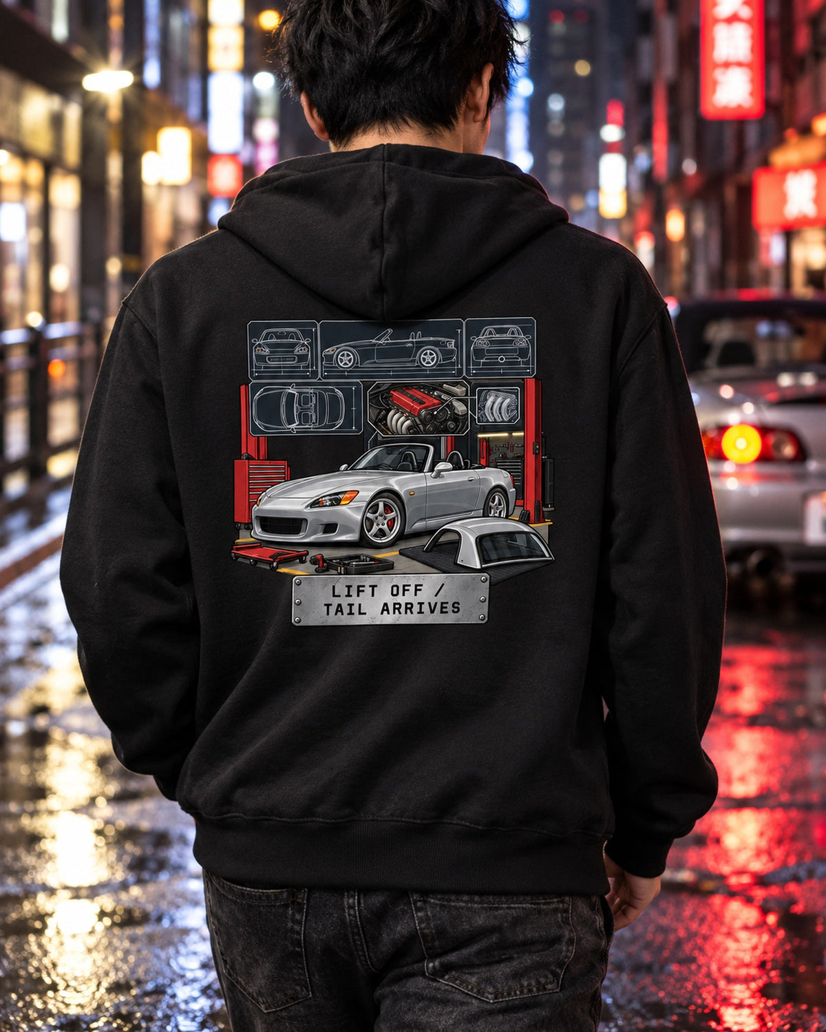 S2000 AP1 Shop Spec Sheet Data Plate Shirt, Lift Off Oversteer Zip Hoodie Black worn hero