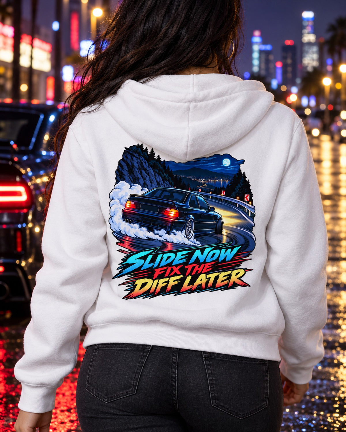 BMW E36 M3 S50 Spec Sheet Shirt, Car Guy Tee Zip Hoodie White worn hero