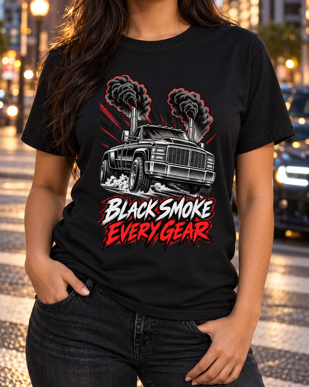 Dodge Ram 2500 12V Cummins Retro Manga Smoke Panel Shirt T-Shirt Black worn hero