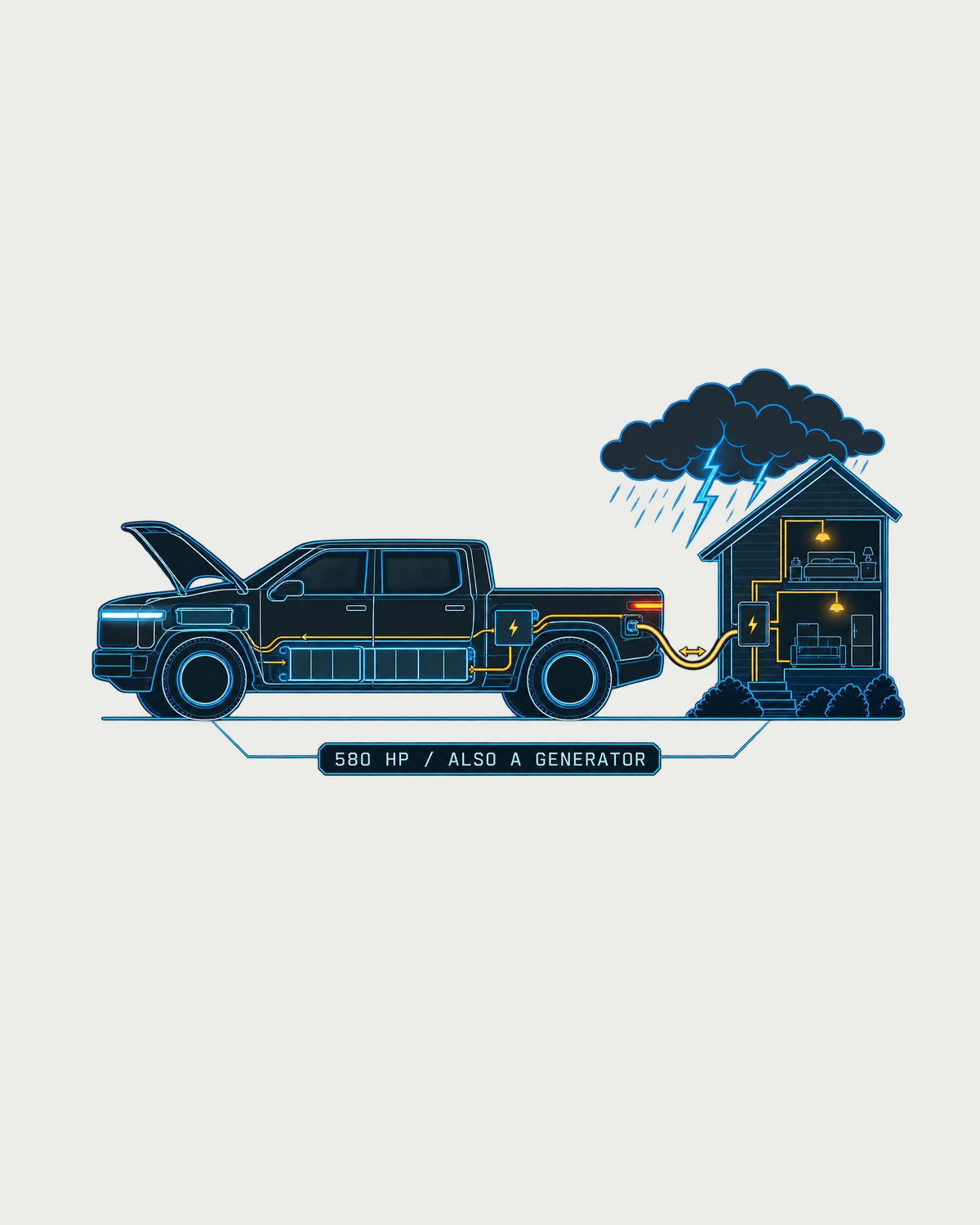 Ford F-150 Lightning Power Schematic Tee, Truck Guy Gift design only
