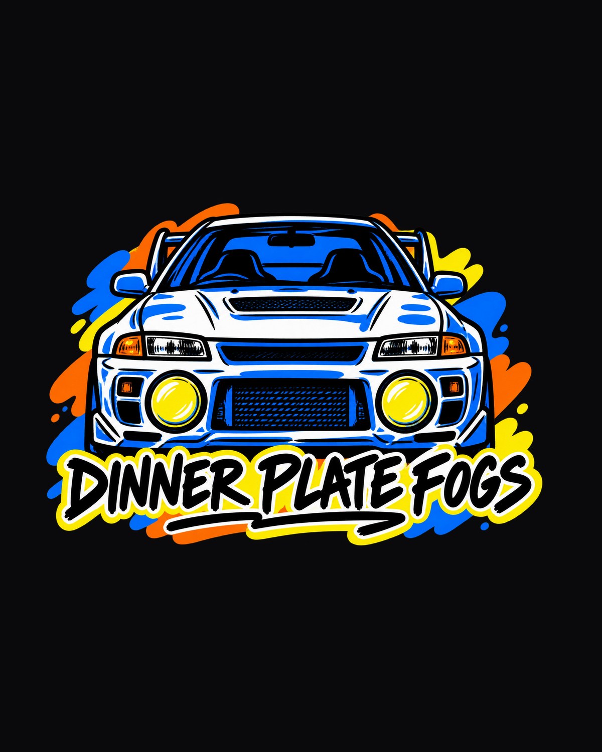 Mitsubishi Lancer Evolution IV CN9A Twin Fog Sketch Tee design only