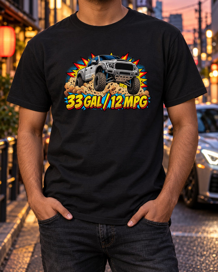 Airborne Ram 1500 TRX Pop Art Shirt, 33 Gallons 12 MPG T-Shirt Black worn hero