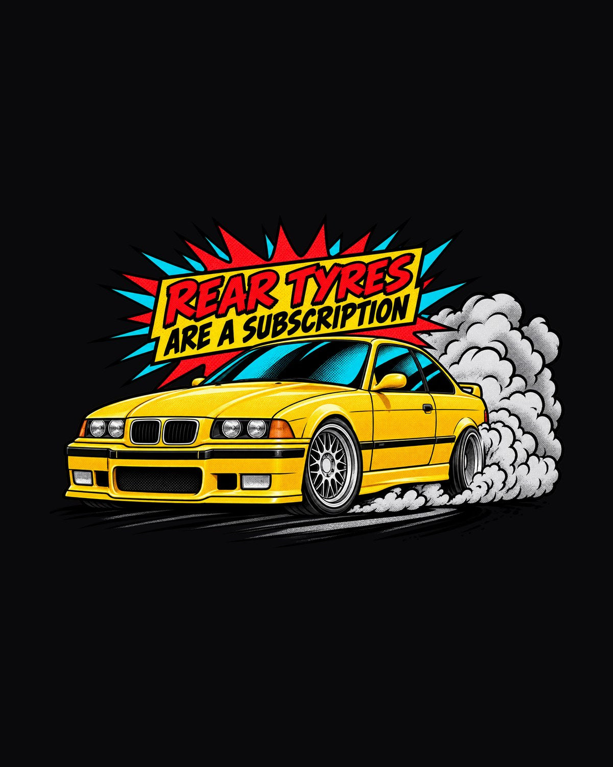 BMW E36 M3 Lightweight US 1995 Stripped Cockpit Riso Shirt design only