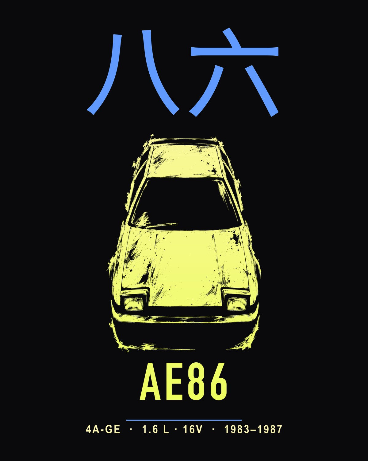 AE86 4A-GE Full-Back Graphic Tee design only