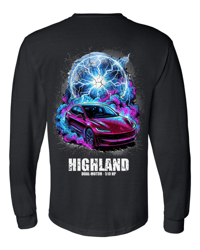 Tesla Model 3 Highland Long Sleeve T-Shirt