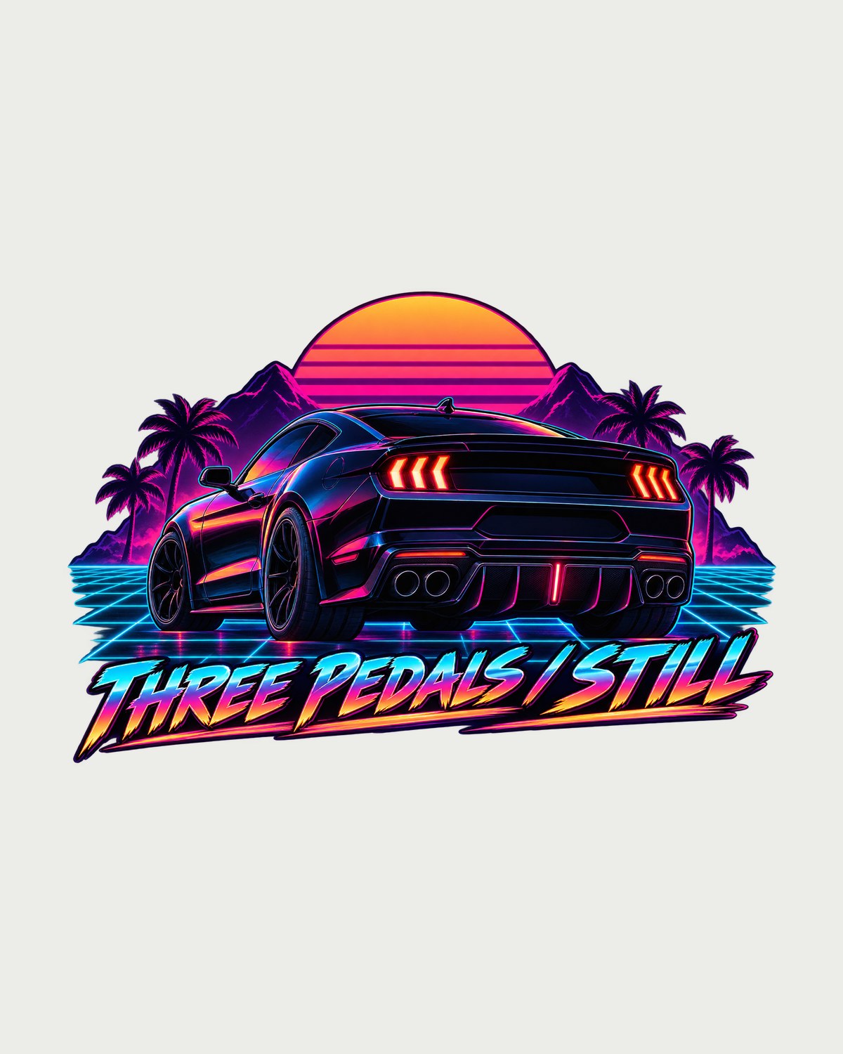 2024 S650 Mustang Coupe Synthwave Shirt, Three Pedals Still design only