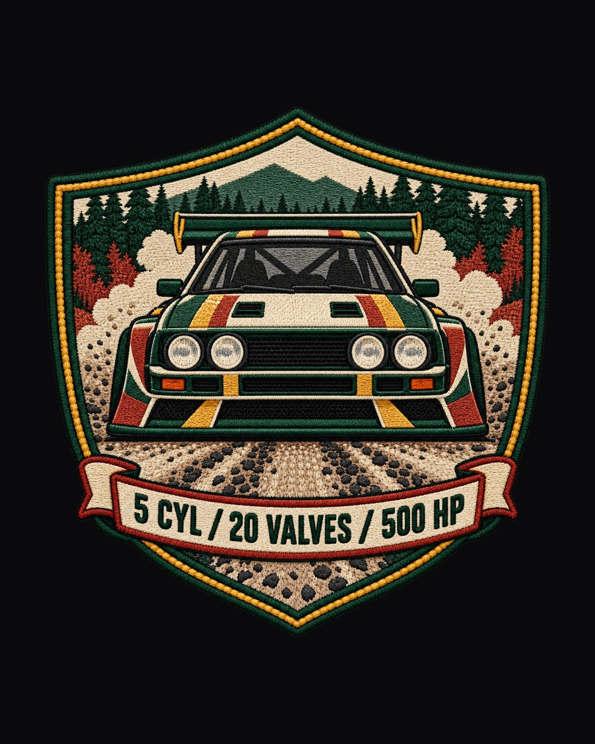 Audi Sport Quattro S1 E2 Wing Varsity Crest Shirt design only