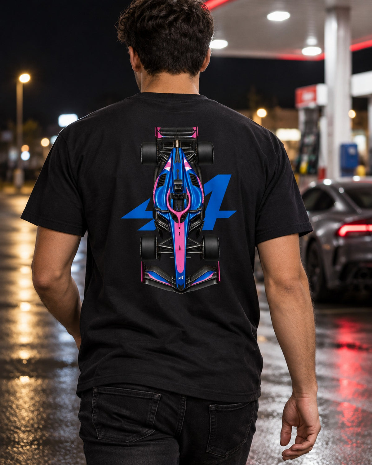Alpine A526 2026 F1 Overhead Poster Shirt, Formula 1 Tee, Design 20 T-Shirt Black worn hero