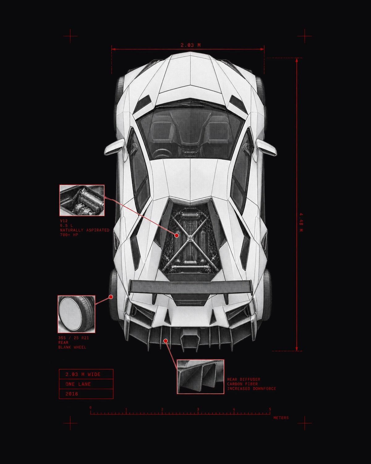 Lamborghini Aventador S LP740-4 Spec Poster Shirt, Car Guy Gift design only