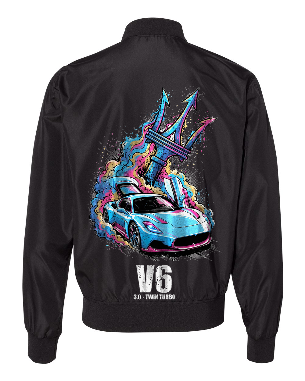 Maserati MC20 Trident Bomber Jacket — Black back