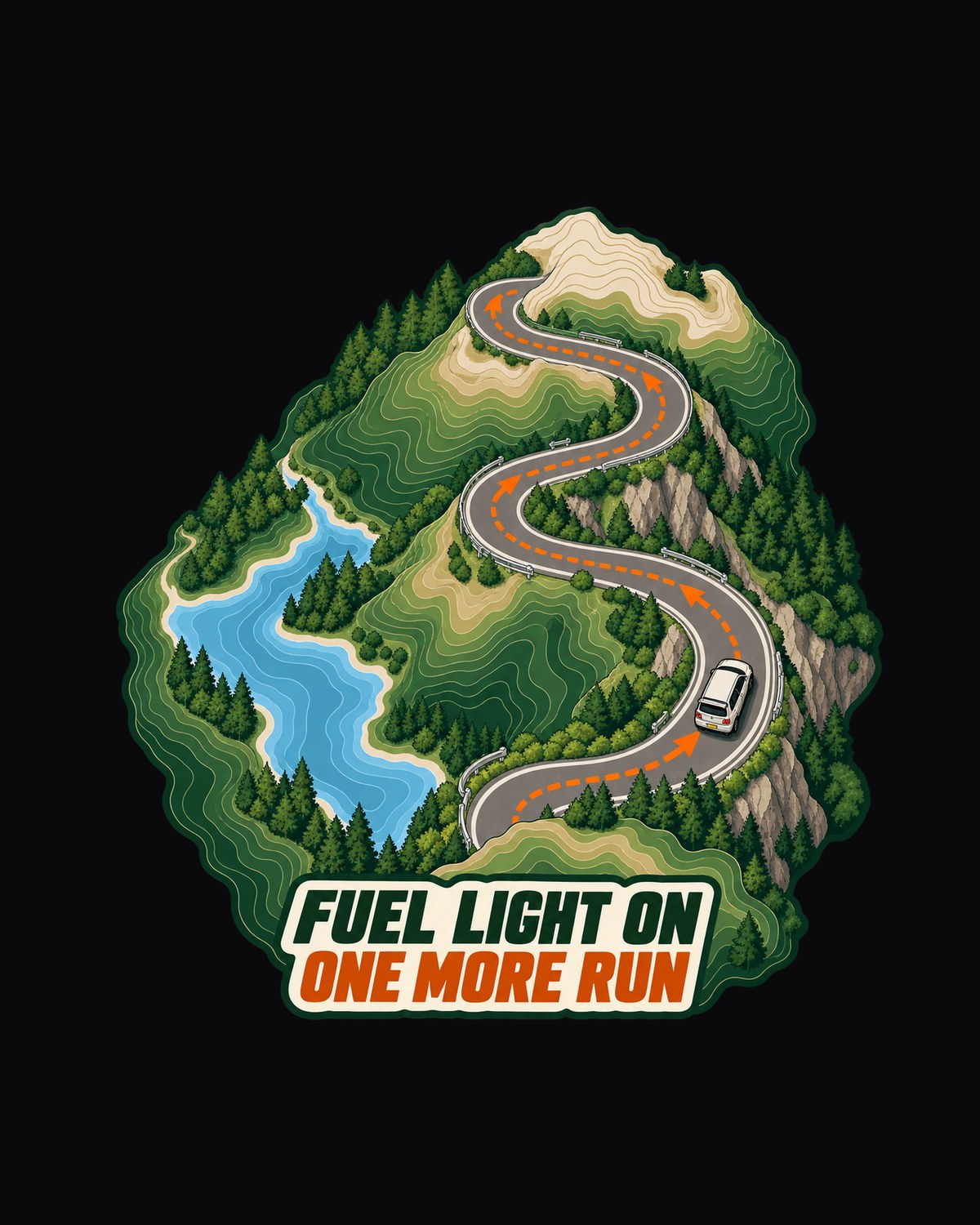 Toyota Corolla Levin AE86 Fuel Light Topographic Route Tee design only