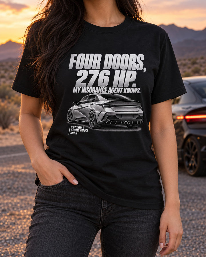 Hyundai Elantra N CN7 Halftone Shirt, Insurance Agent Joke Tee T-Shirt Black worn hero