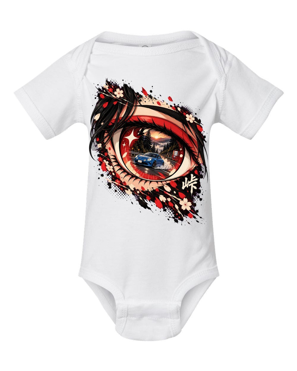Alpine A110 Anime Girl Baby Onesie White front