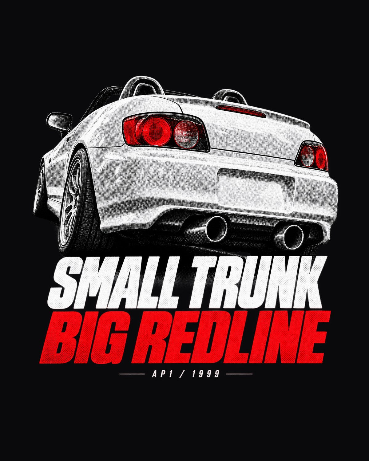 Honda S2000 AP1 Small Trunk Big Redline Taillight Detail Tee design only