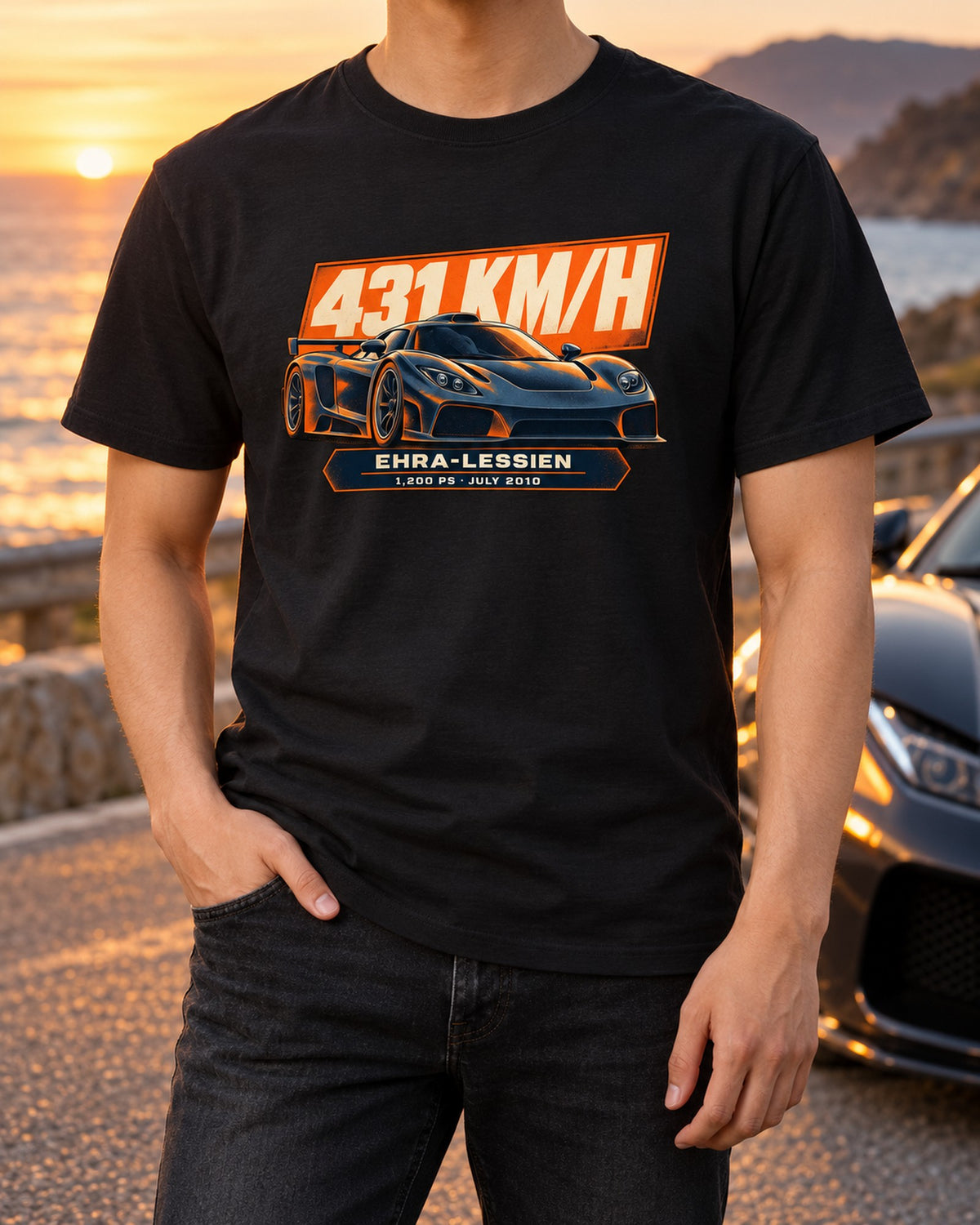 Bugatti Veyron 16.4 Super Sport Halftone Shirt, Car Guy Gift T-Shirt Black worn hero