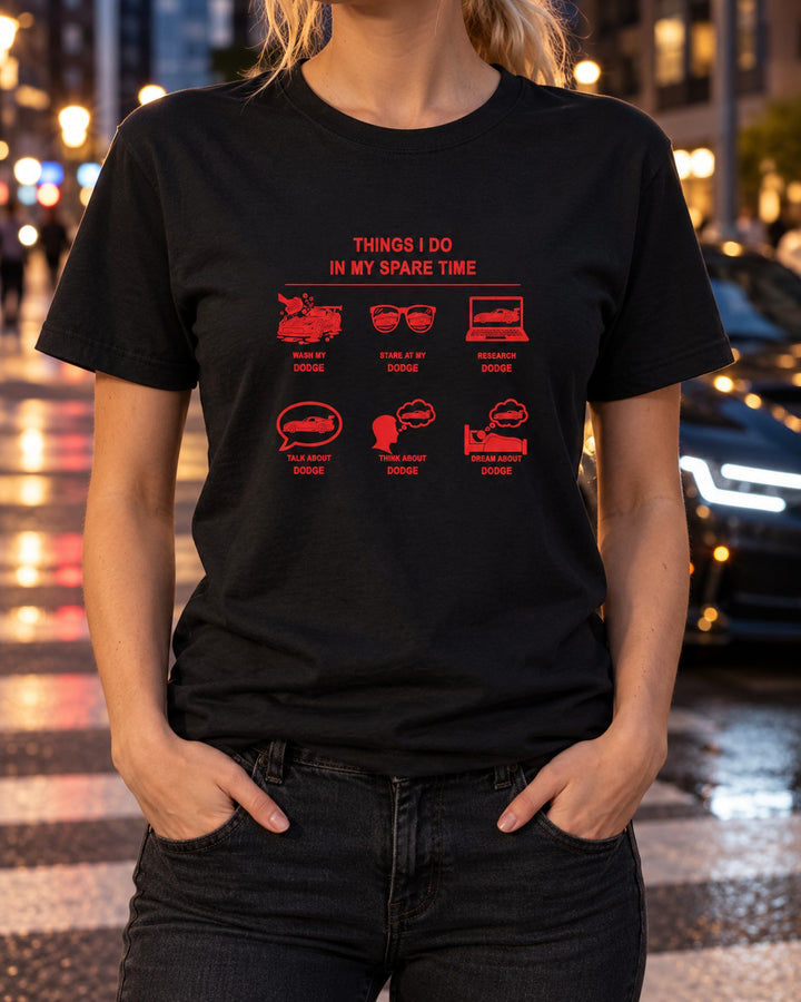 Dodge Things I Do Shirt, Hoodie & More T-Shirt Black worn hero