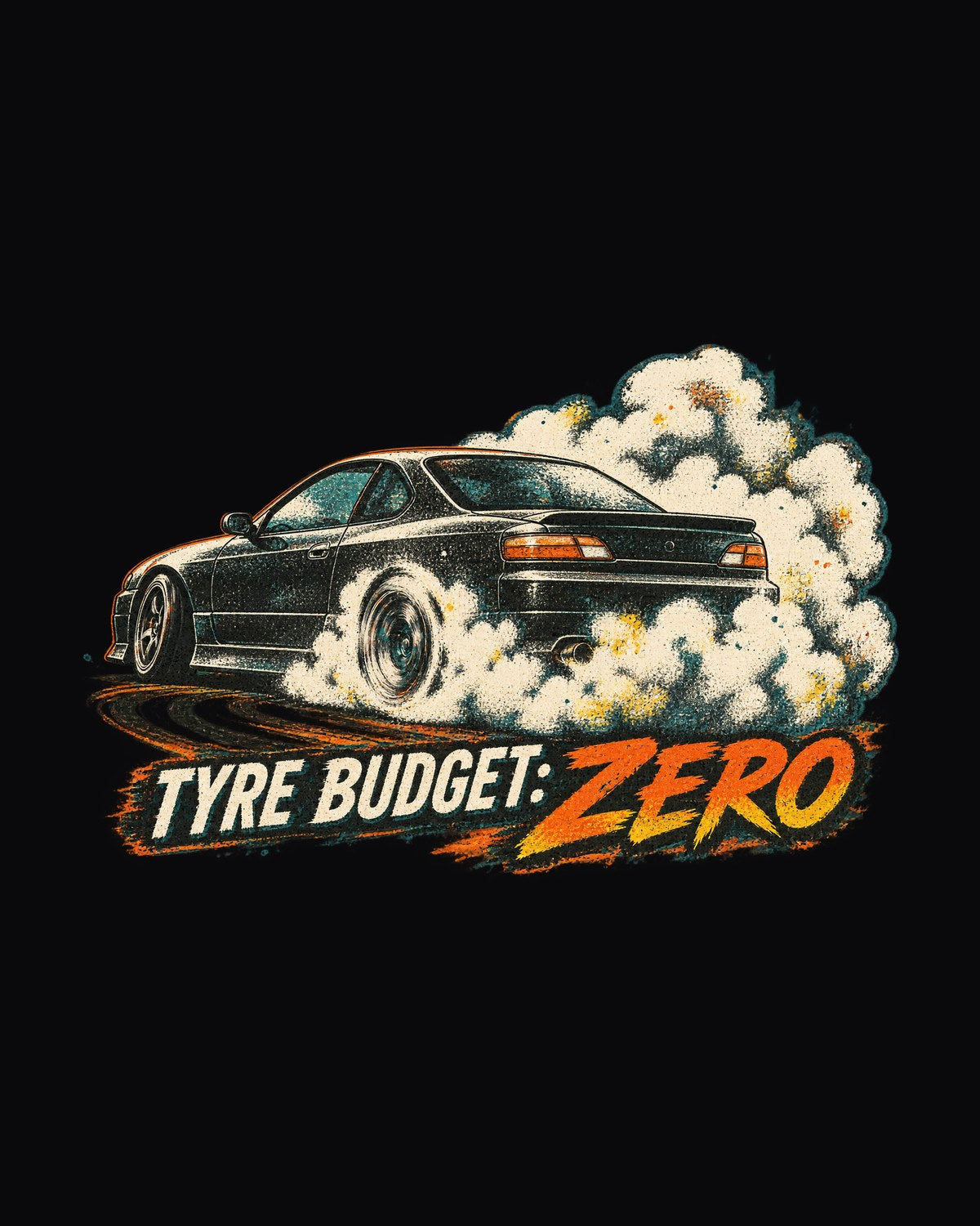 Nissan Silvia S15 Tyre Budget Zero Distressed Print Tee design only