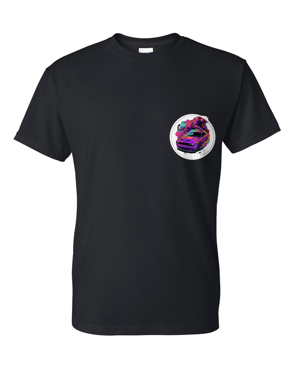 Dodge Challenger Hellcat T-Shirt — Black front emblem