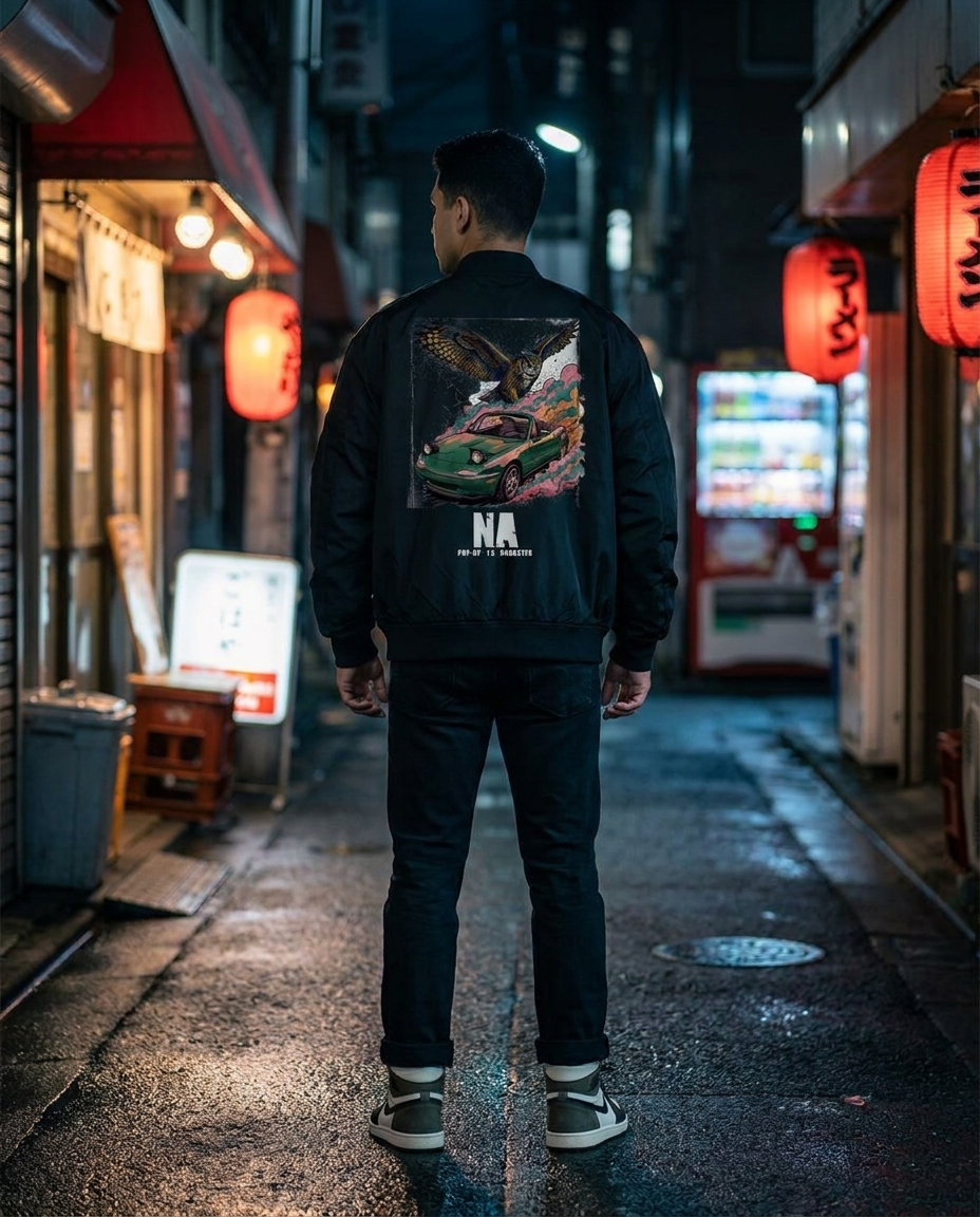 Black Bomber Jacket street