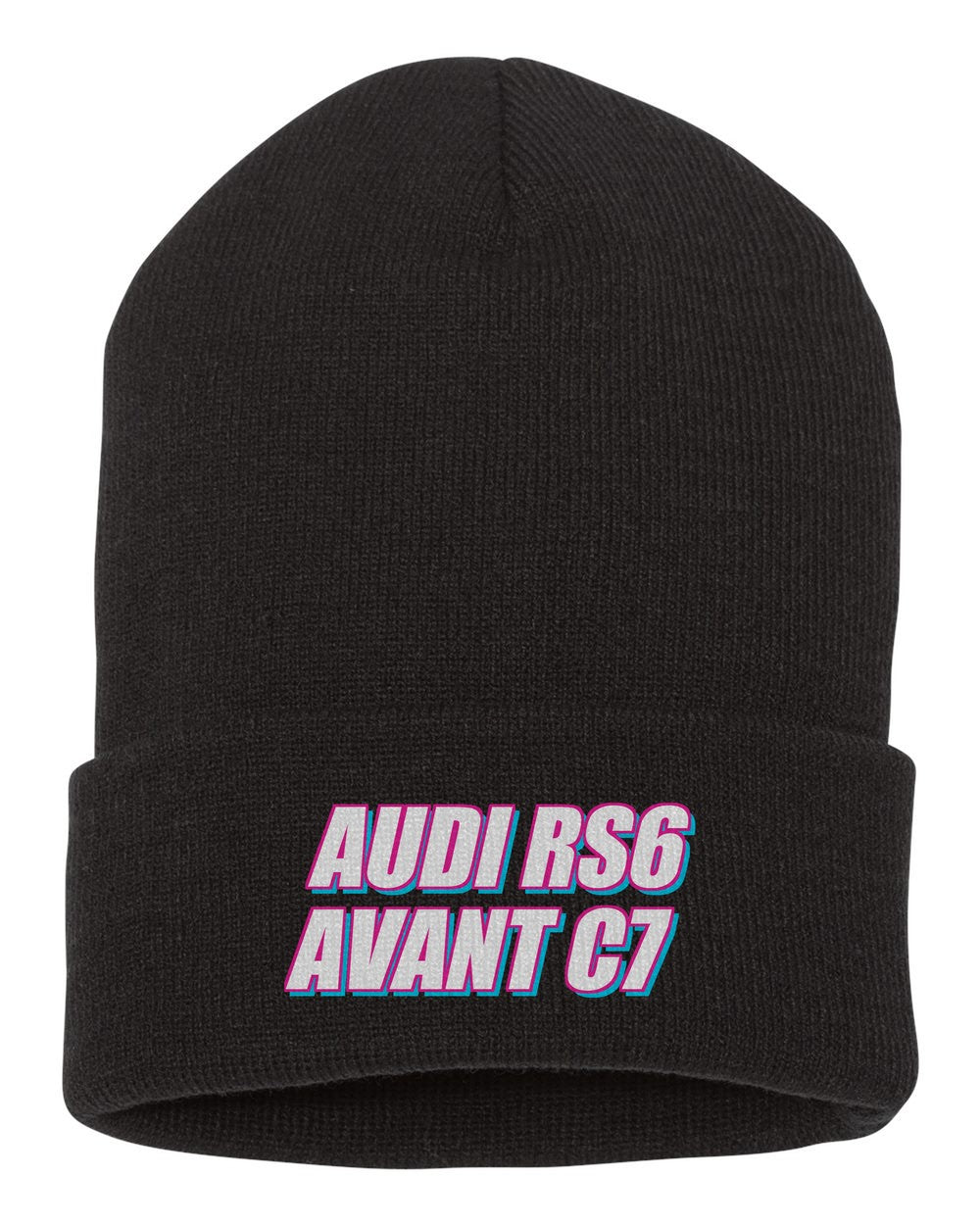 Audi Rs6 Avant C7 black beanie front view with car name