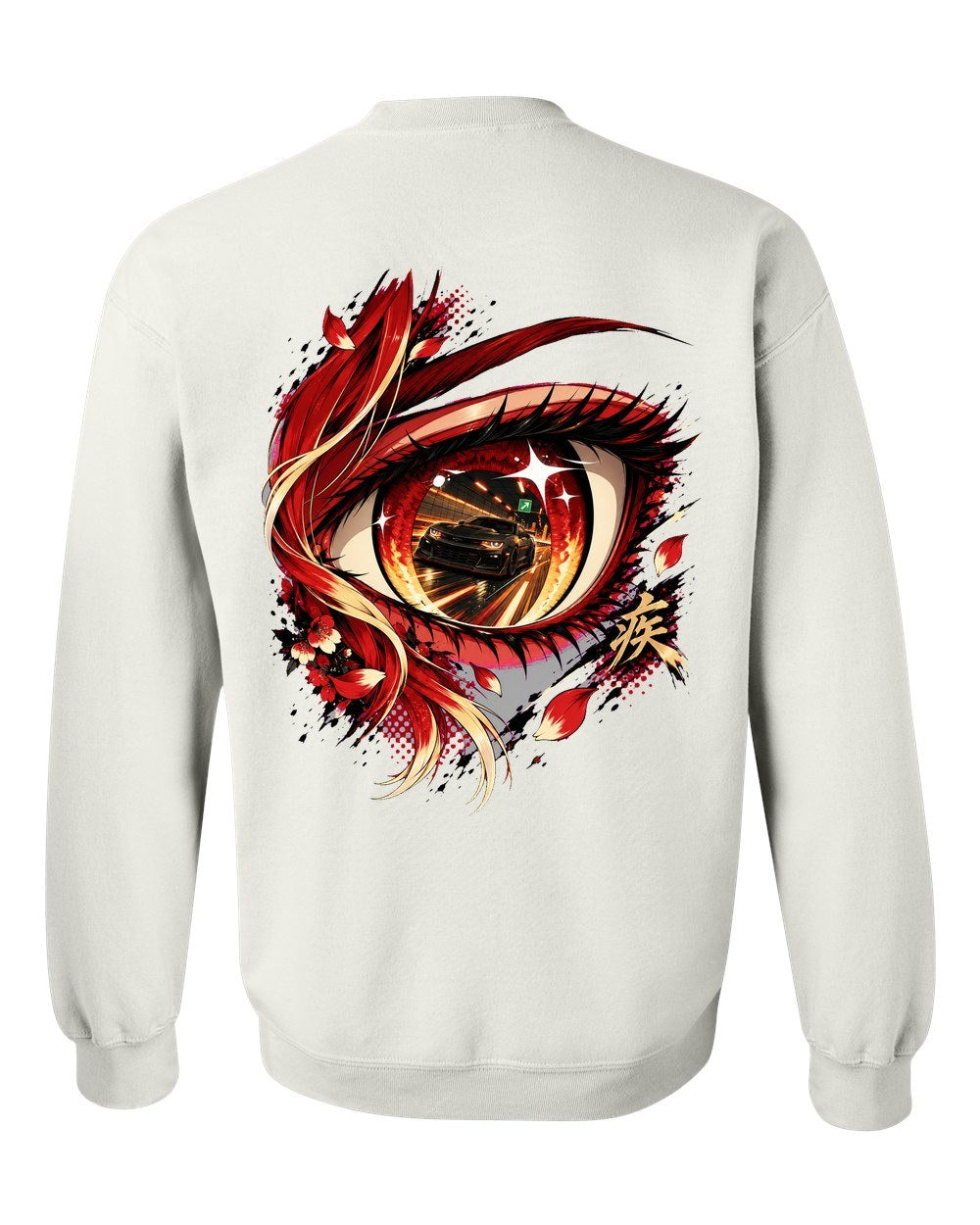Chevrolet Camaro ZL1 1LE Anime Girl Crewneck White back