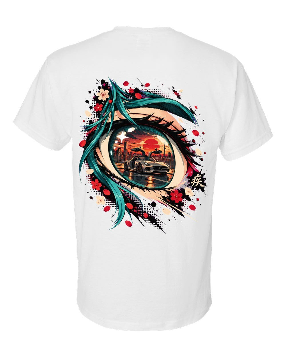 Mercedes-Benz SLS AMG Anime Girl T-Shirt White back