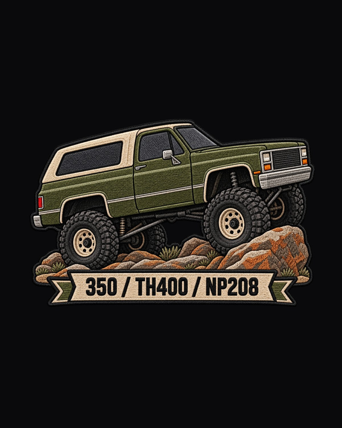 Chevrolet K5 Blazer Embroidered Patch Style Shirt, 350 TH400 design only