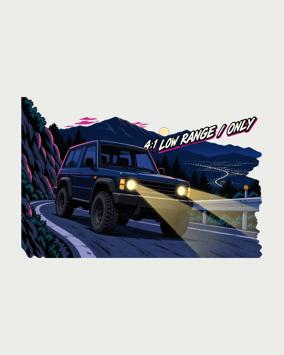 Jeep Wrangler JLU 4:1 Low Range Touge Anime Night Shirt design only