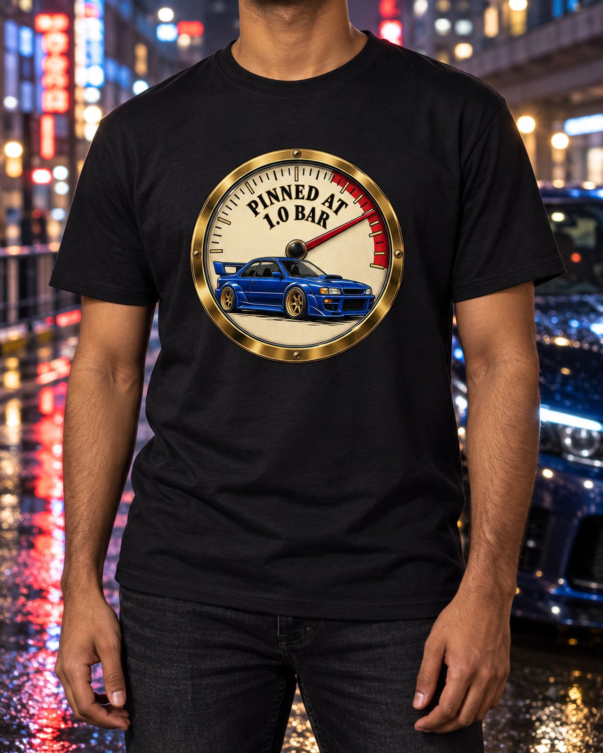 Subaru Impreza WRX GC8 Dyno Sheet Shirt, EJ20 Spec Tee T-Shirt Black worn hero