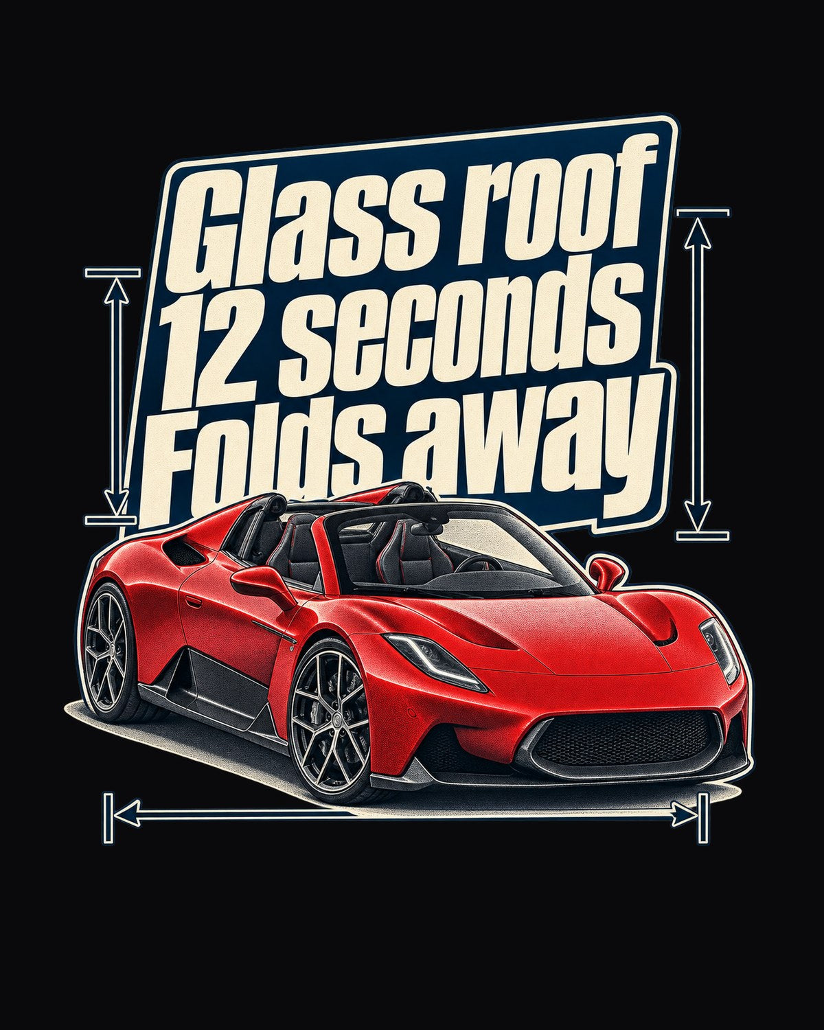 Maserati MC20 Cielo Glass Roof Shirt, 12 Second Fold design only
