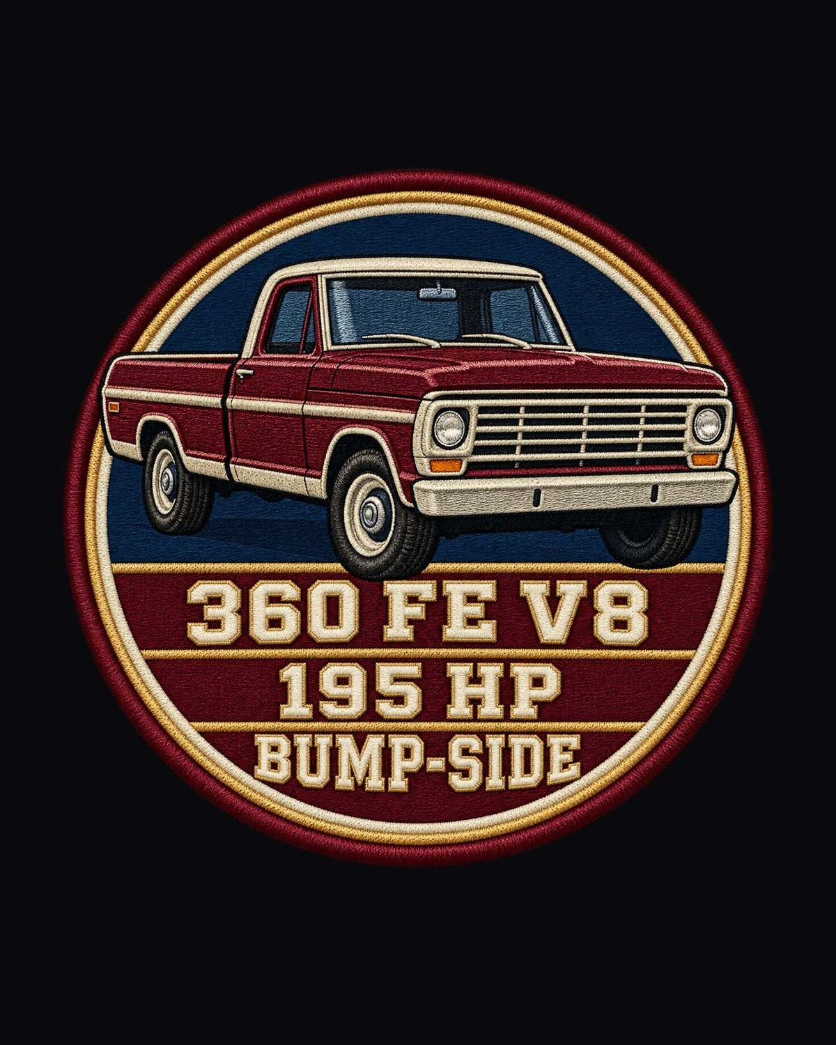 Bump-Side Ford F-Series 1967-72 Crest print Tee design only