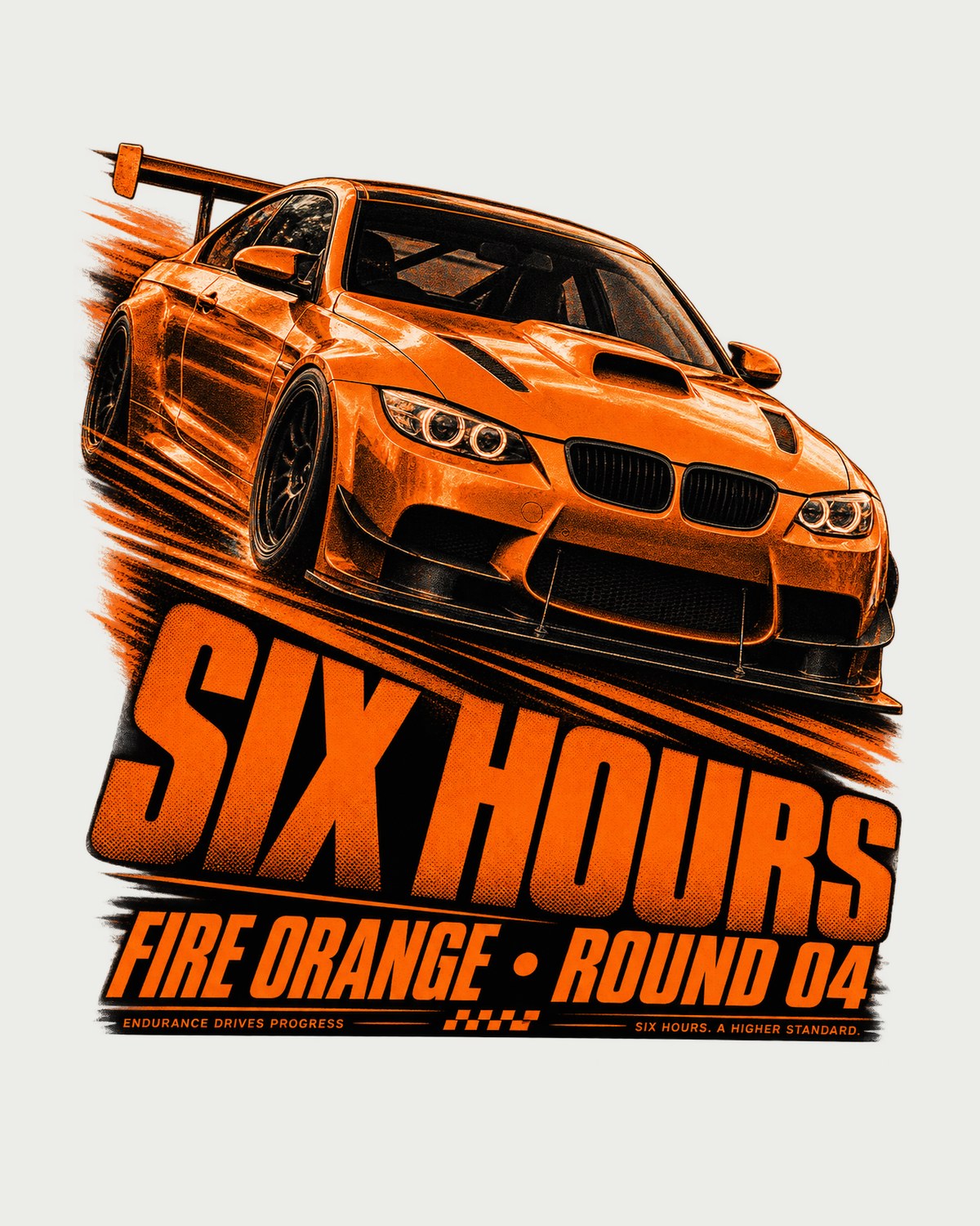 BMW E92 M3 GTS Fire Orange Race Poster Shirt, Car Guy Tee design only