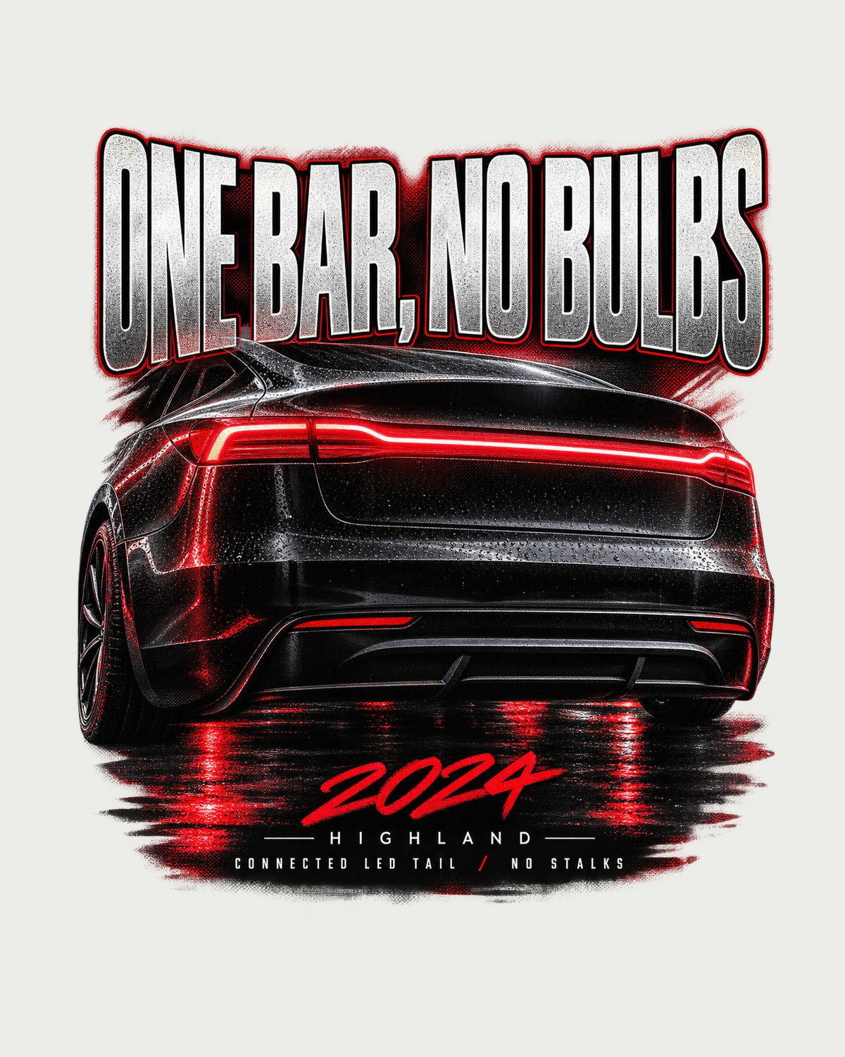 Tesla Model 3 Highland One Bar Taillight Macro Shirt, 2024 design only