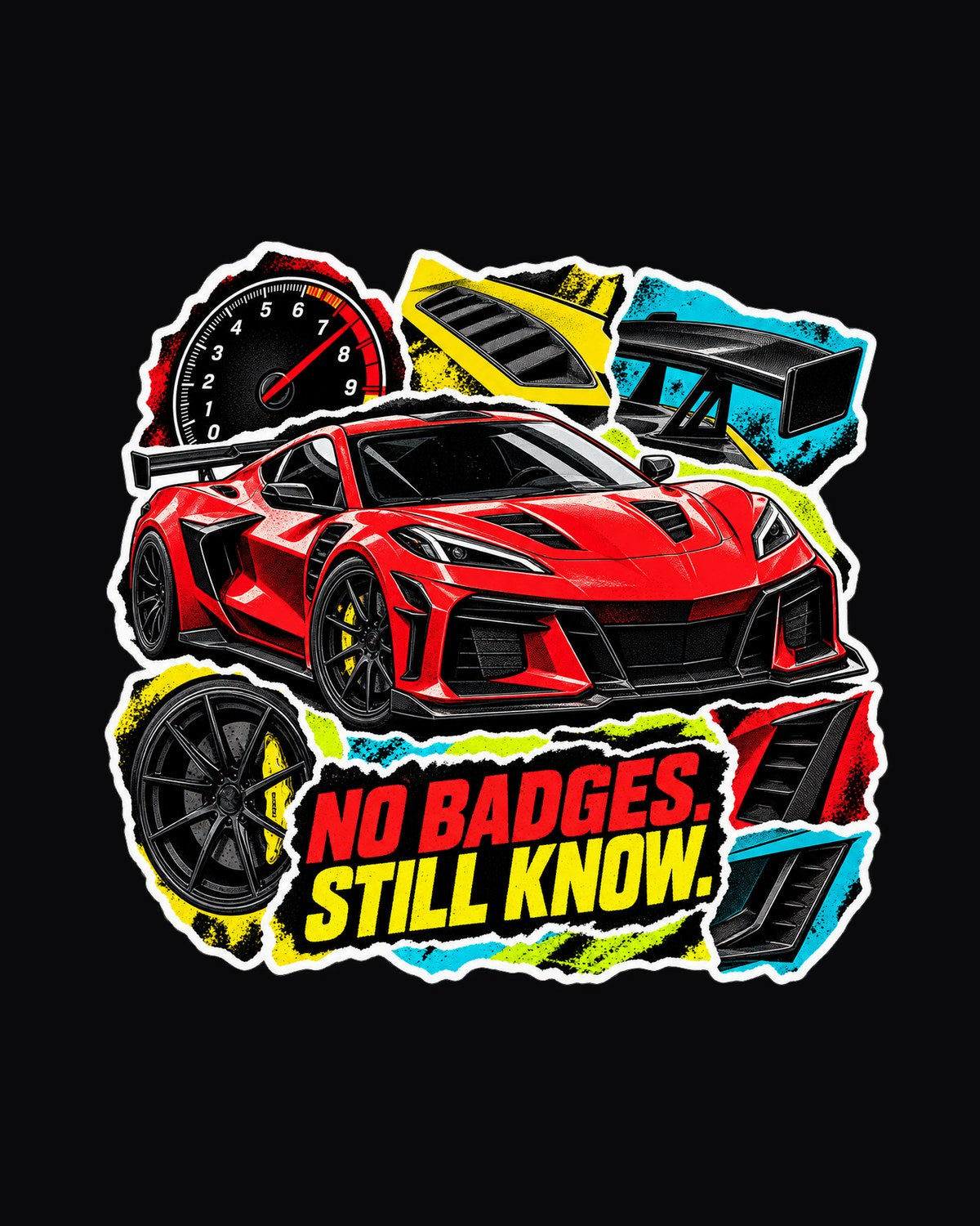 Chevrolet Corvette C8 ZR1 Sticker Bomb print Tee design only