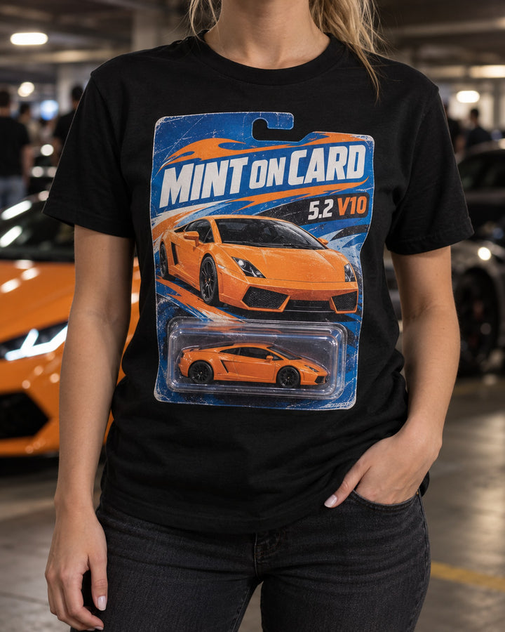 Gallardo LP560-4 Blister Card Tee, Lamborghini V10 Car Shirt T-Shirt Black worn hero