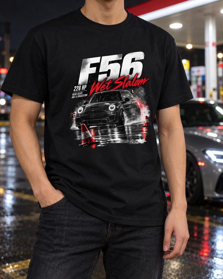 Mini Cooper S JCW F56 Rain Slalom Touge Night Tee, 228 HP T-Shirt Black worn hero