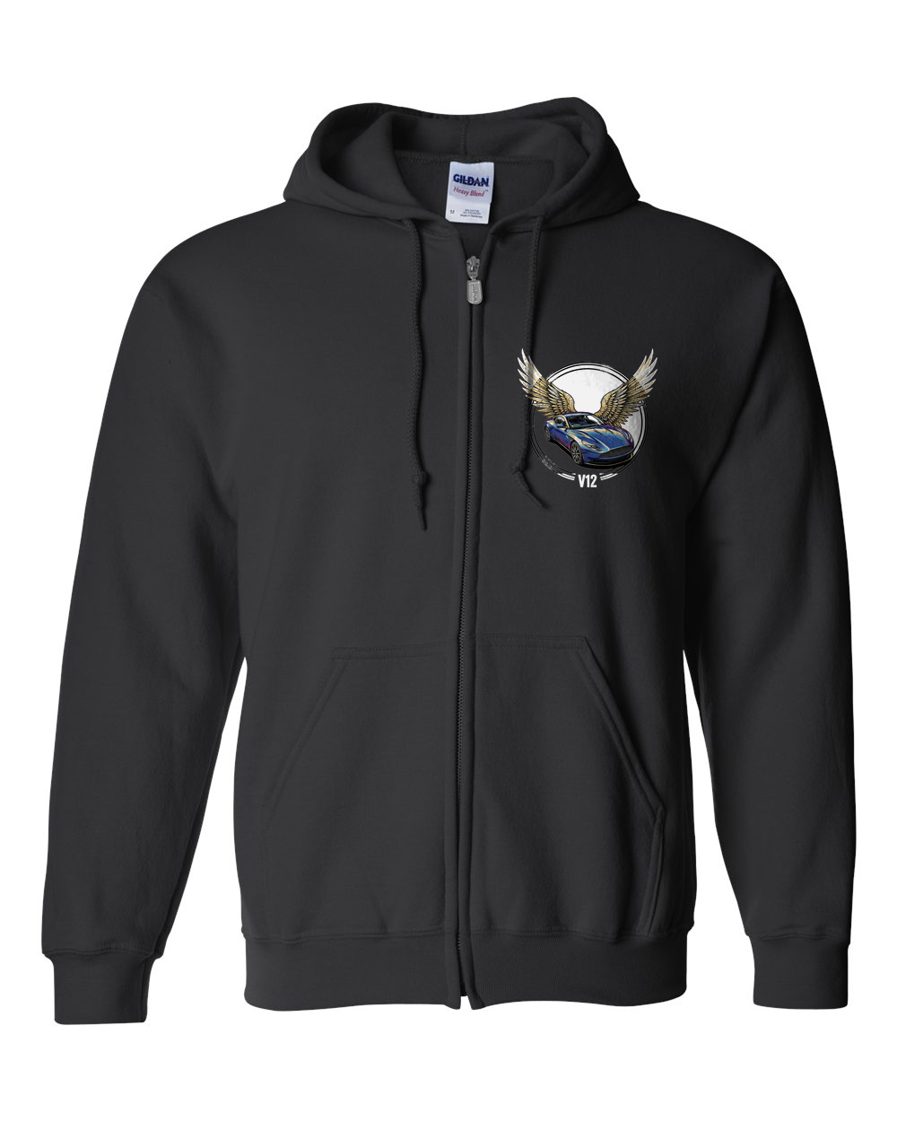 Zip Hoodie Black front