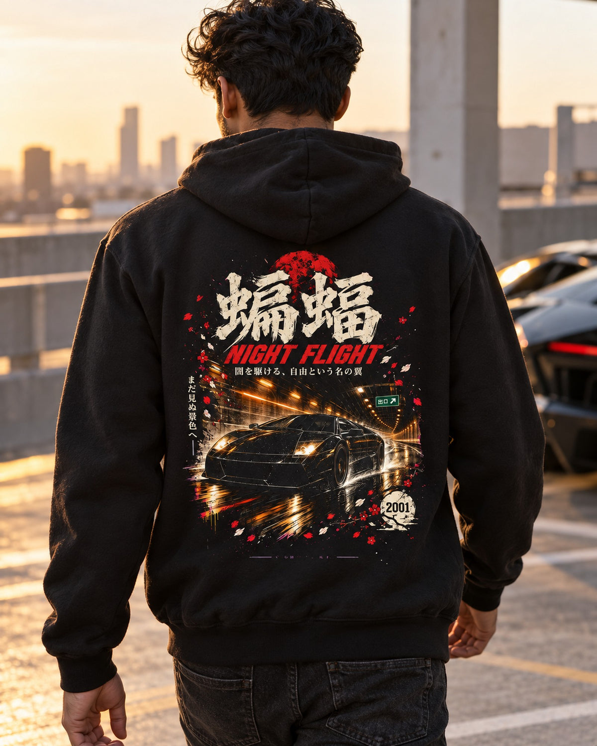 Lamborghini Murciélago Night Flight Shirt, Hoodie & More Pull Over Hoodie Black worn hero