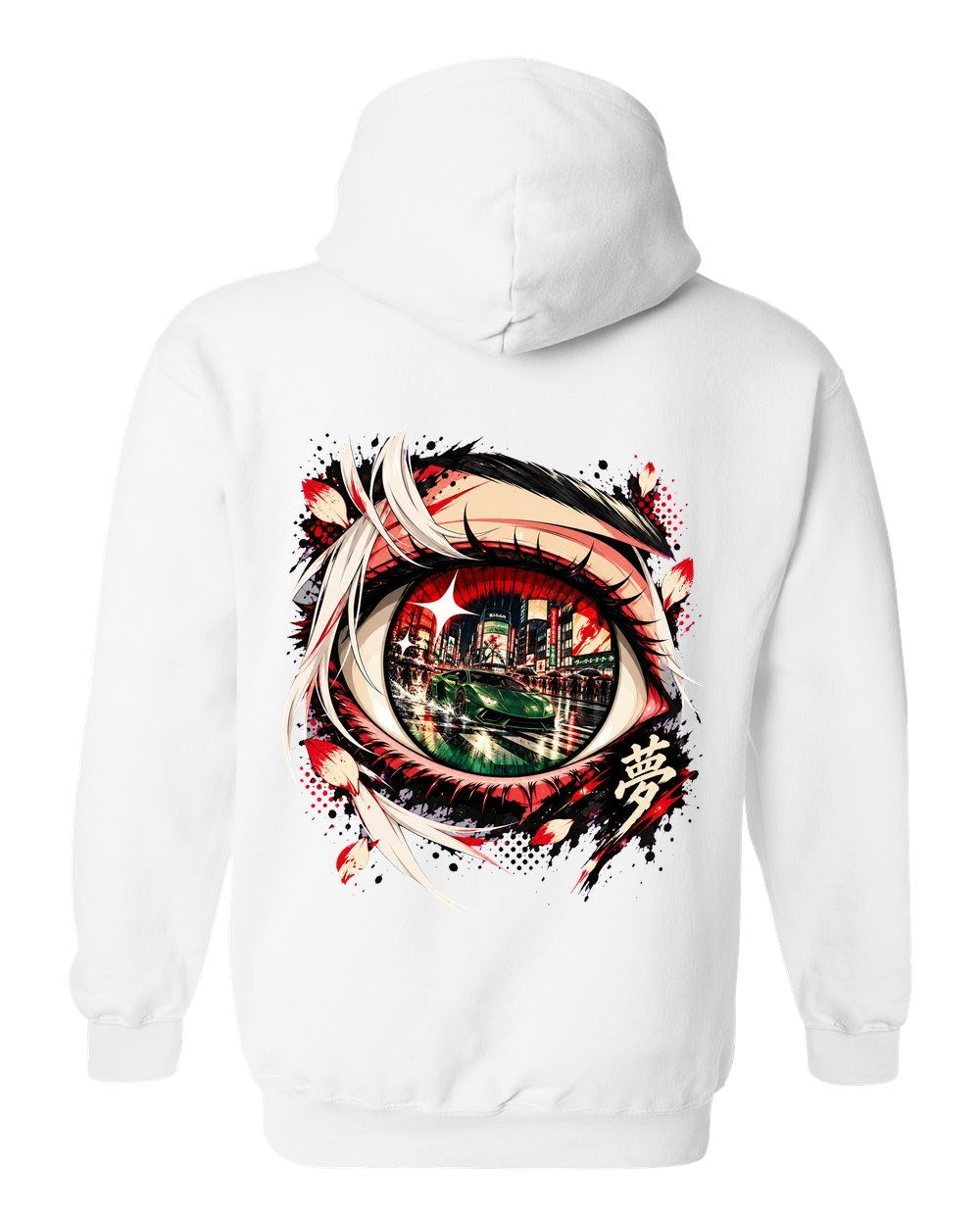 Lamborghini Huracán Anime Girl Pull Over Hoodie White back