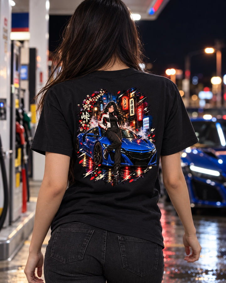 Acura NSX NC1 Anime Girl Shirt, Hoodie & More T-Shirt Black worn hero