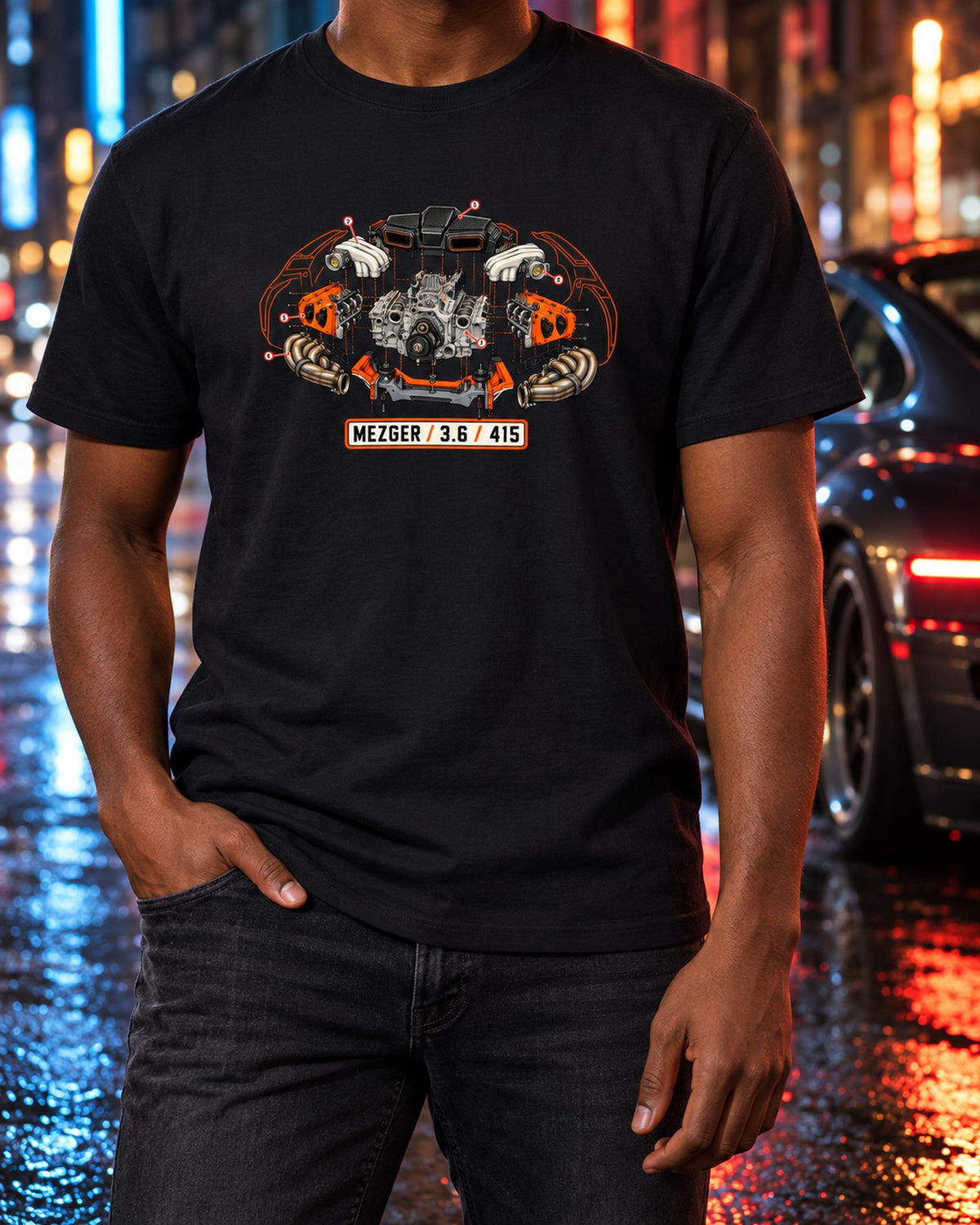 Porsche 992 Targa Roll Hoop Sunset Coast Shirt, 1967 Tribute T-Shirt Black worn hero
