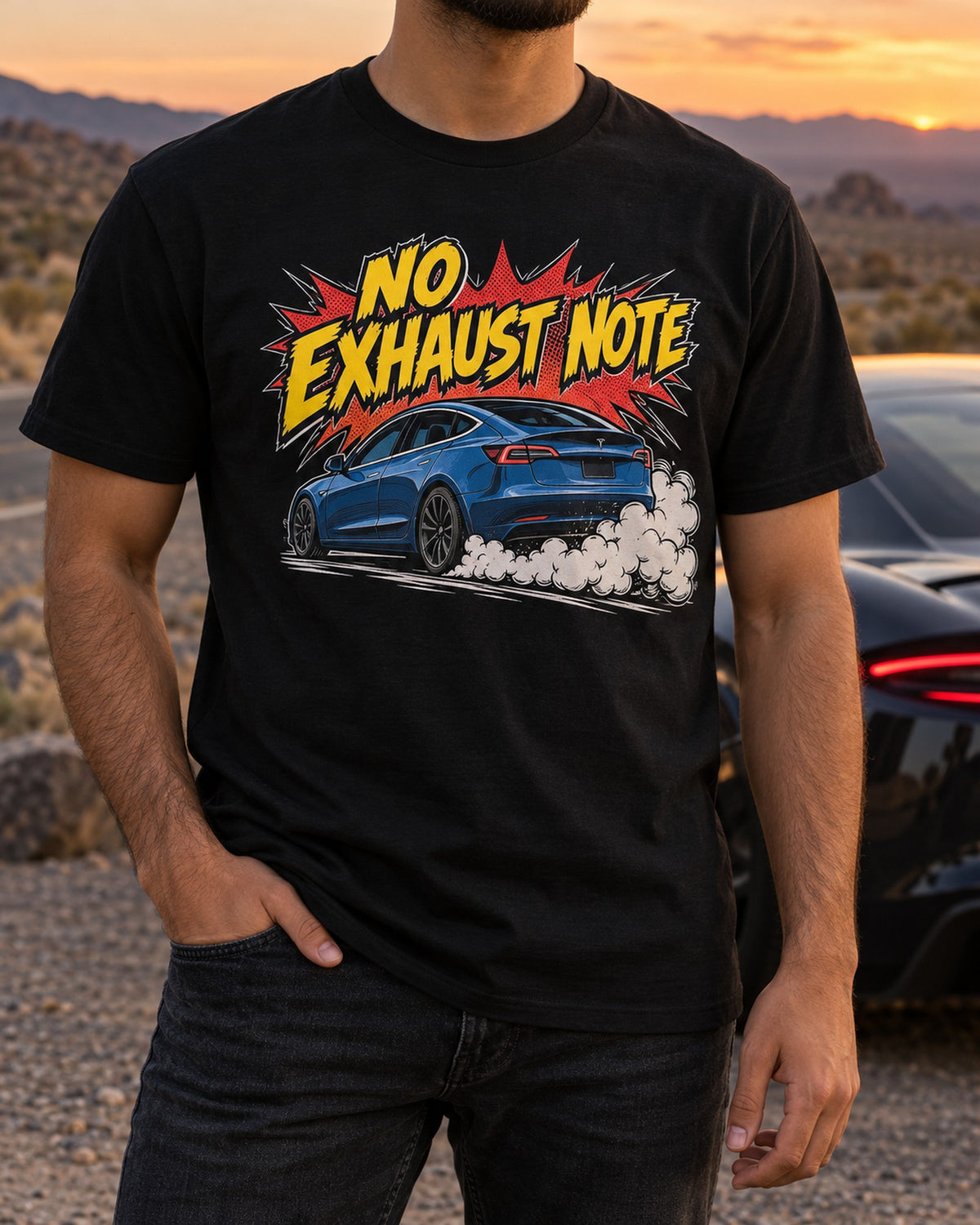 Mach-E CX727 Comic Pop-Art Silent Burnout Shirt, No Exhaust Note T-Shirt Black worn hero