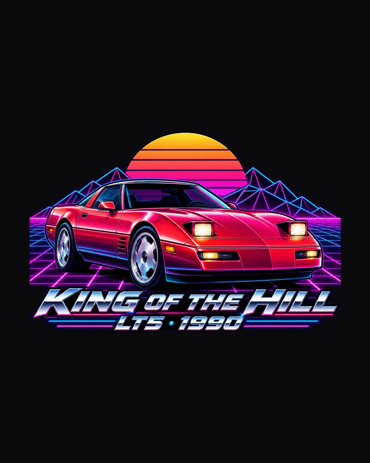 1990 Corvette ZR-1 C4 Synthwave Shirt, King of the Hill LT5 design only