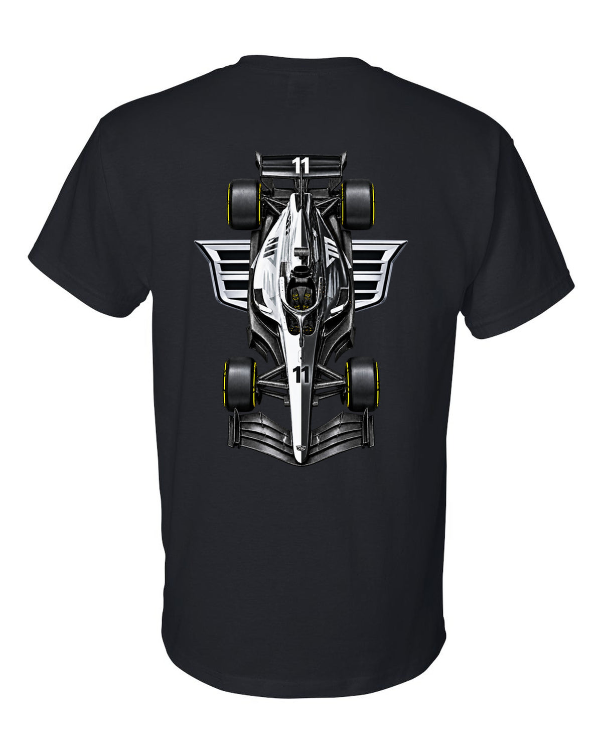 Cadillac MAC-26 Formula 1 overhead poster artwork black t-shirt back view with the design