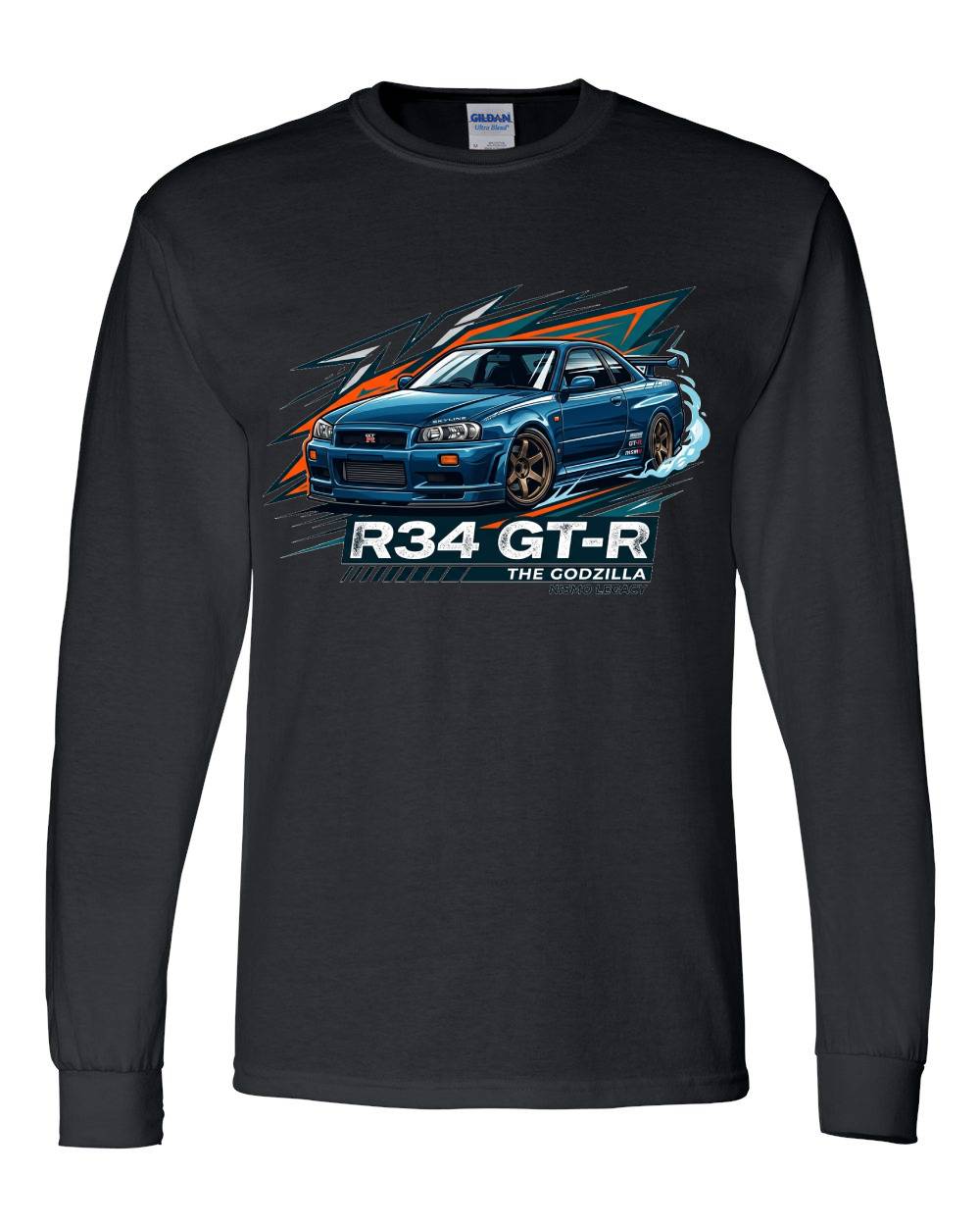 R34 GT-R Godzilla Long Sleeve T-Shirt