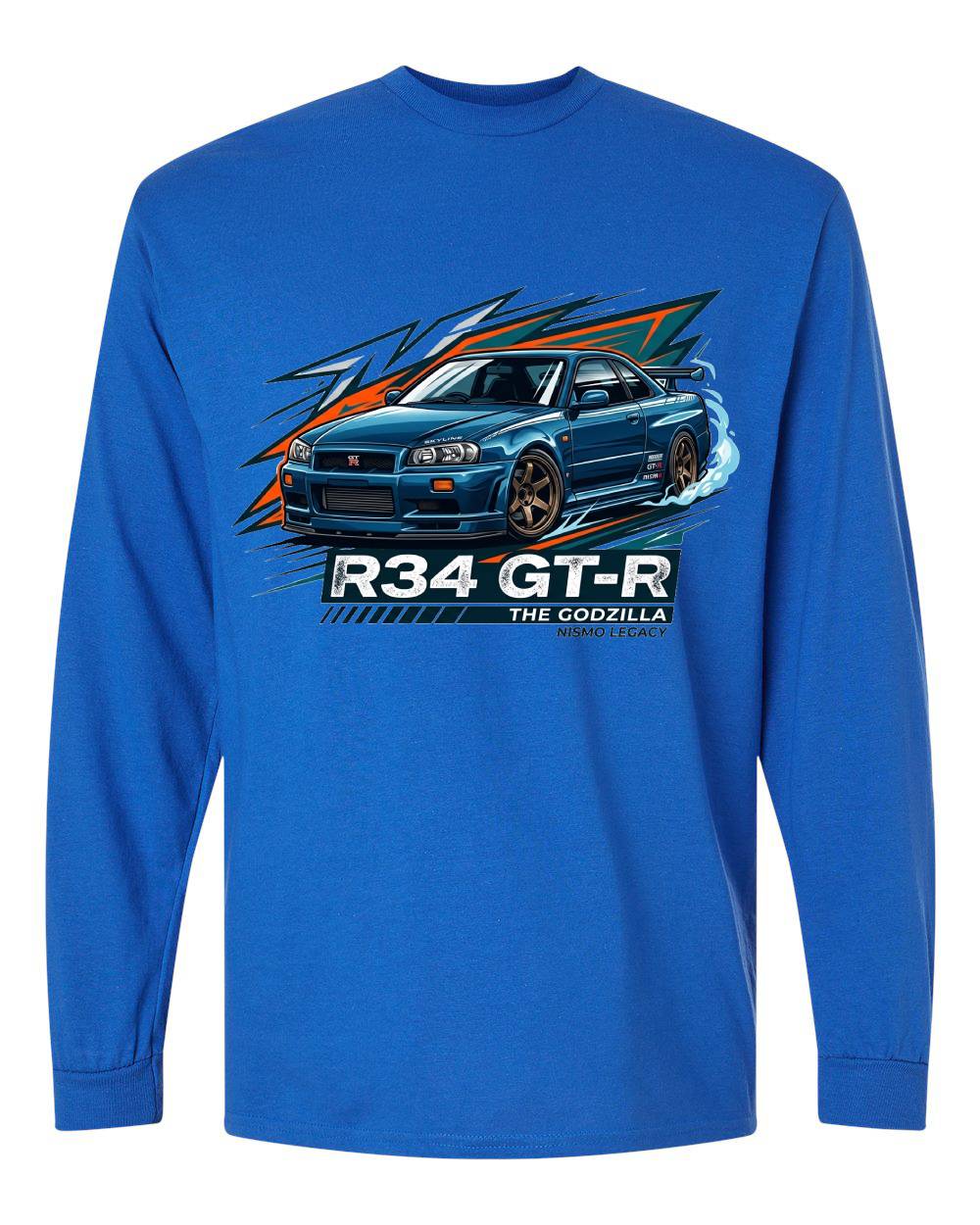 R34 GT-R Godzilla Long Sleeve T-Shirt