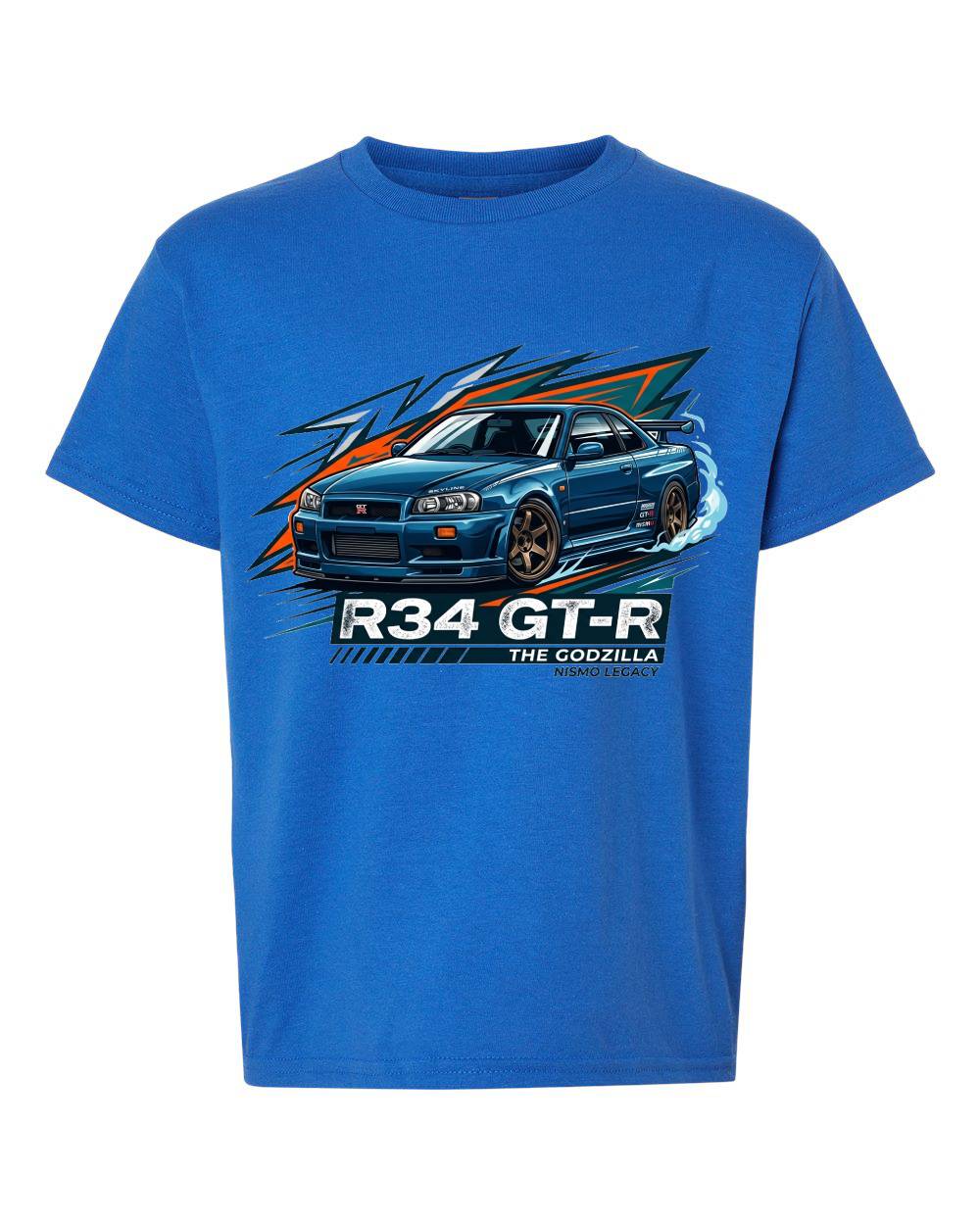 R34 GT-R Godzilla Kids T-Shirt