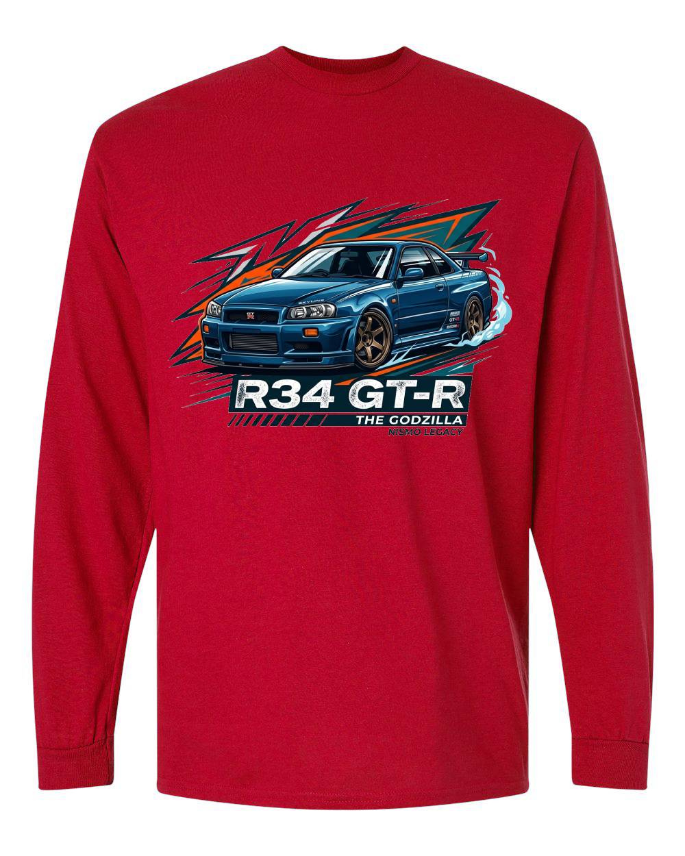 R34 GT-R Godzilla Long Sleeve T-Shirt