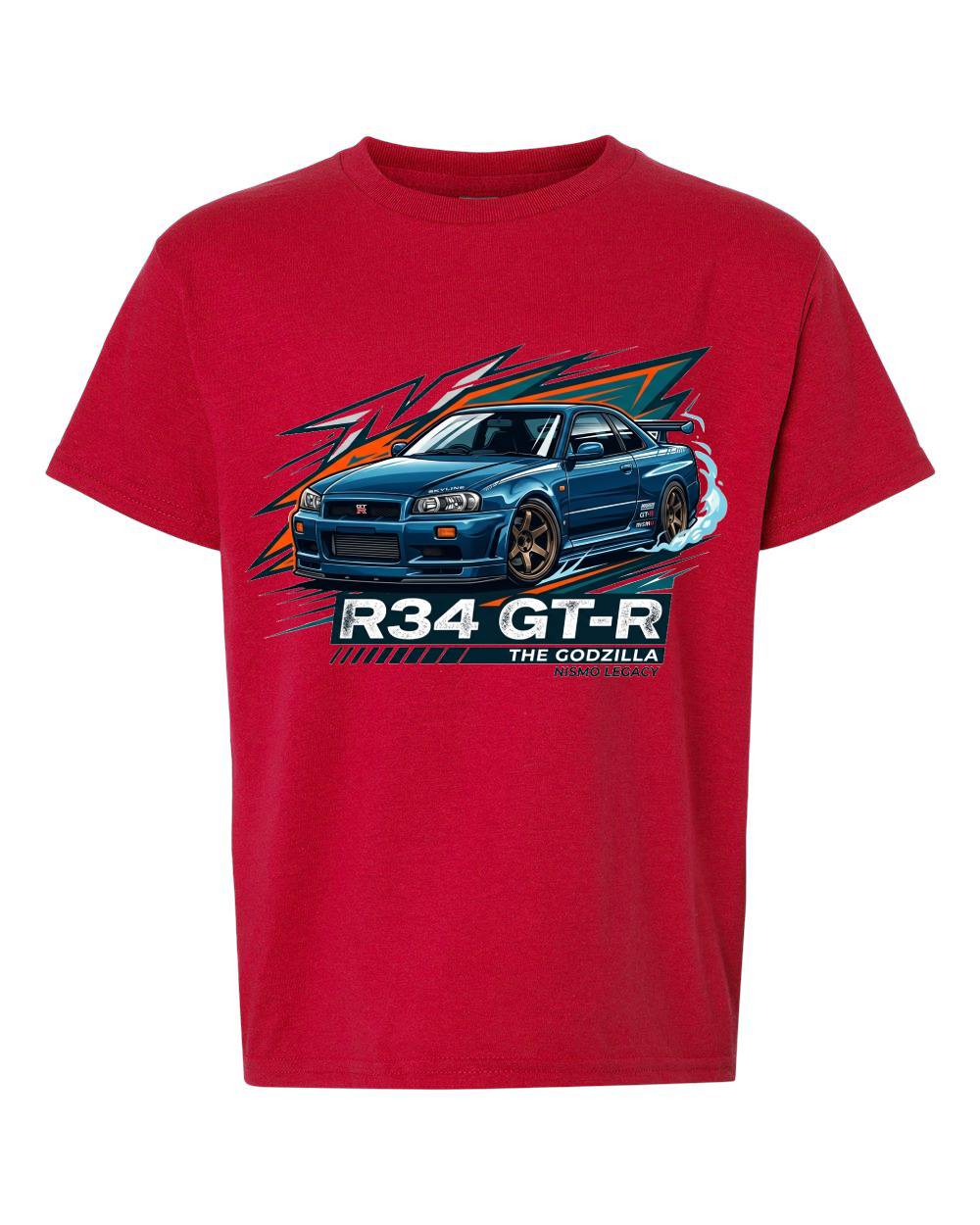 R34 GT-R Godzilla Kids T-Shirt